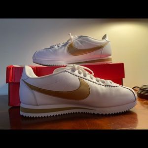 NIKE gold Cortez sneakers